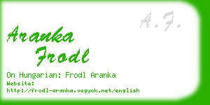 aranka frodl business card